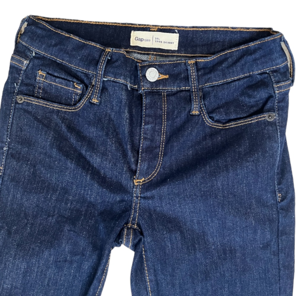 Gap true Skinny Jeans rinsed dark wash casual - Picture 3 of 8